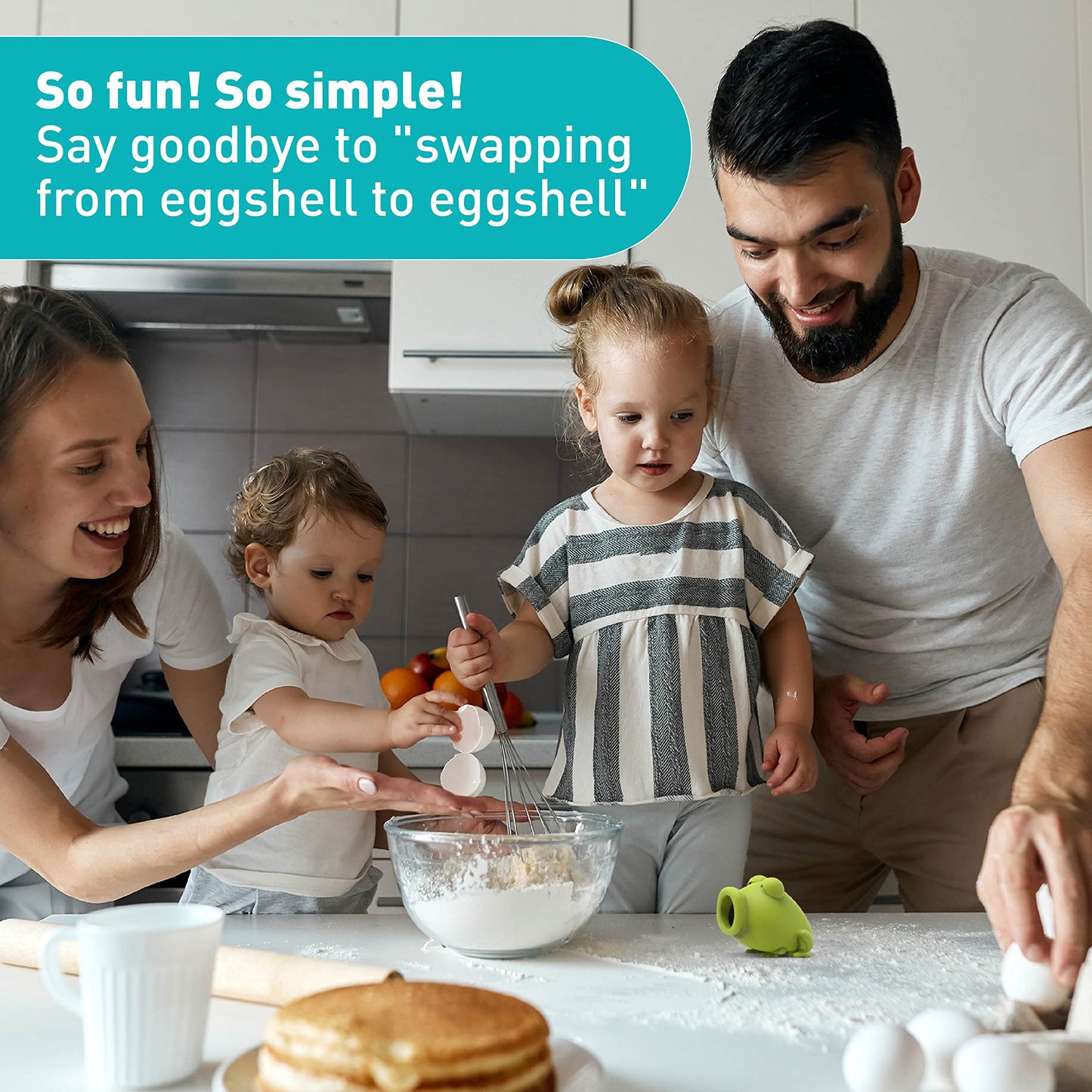Peleg Design Egg Separator for Raw Eggs – Silicone Egg Yolk and White Separator, Funny Frog Design – Cute Kitchen Tool Gadget for Cooking/Baking