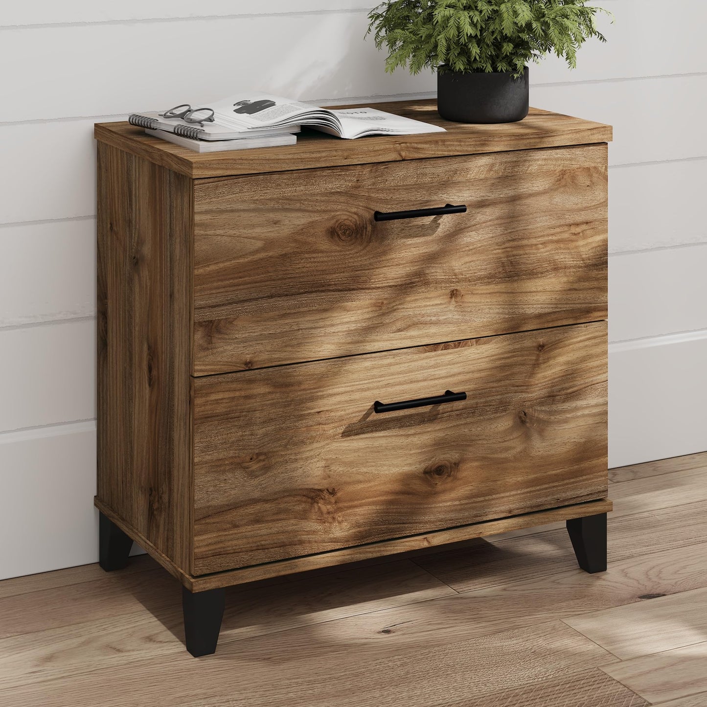 Bush Home 2 Drawer Lateral File Cabinet, Letter and Legal-Size Document Storage for Home or Professional Office, Somerset Collection, Fresh Walnut
