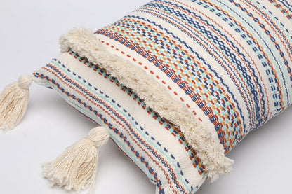 Boho Pillow Covers, Decorative Throw Pillow Tassel Sham Cushion Covers, 12"X20" (Multi)