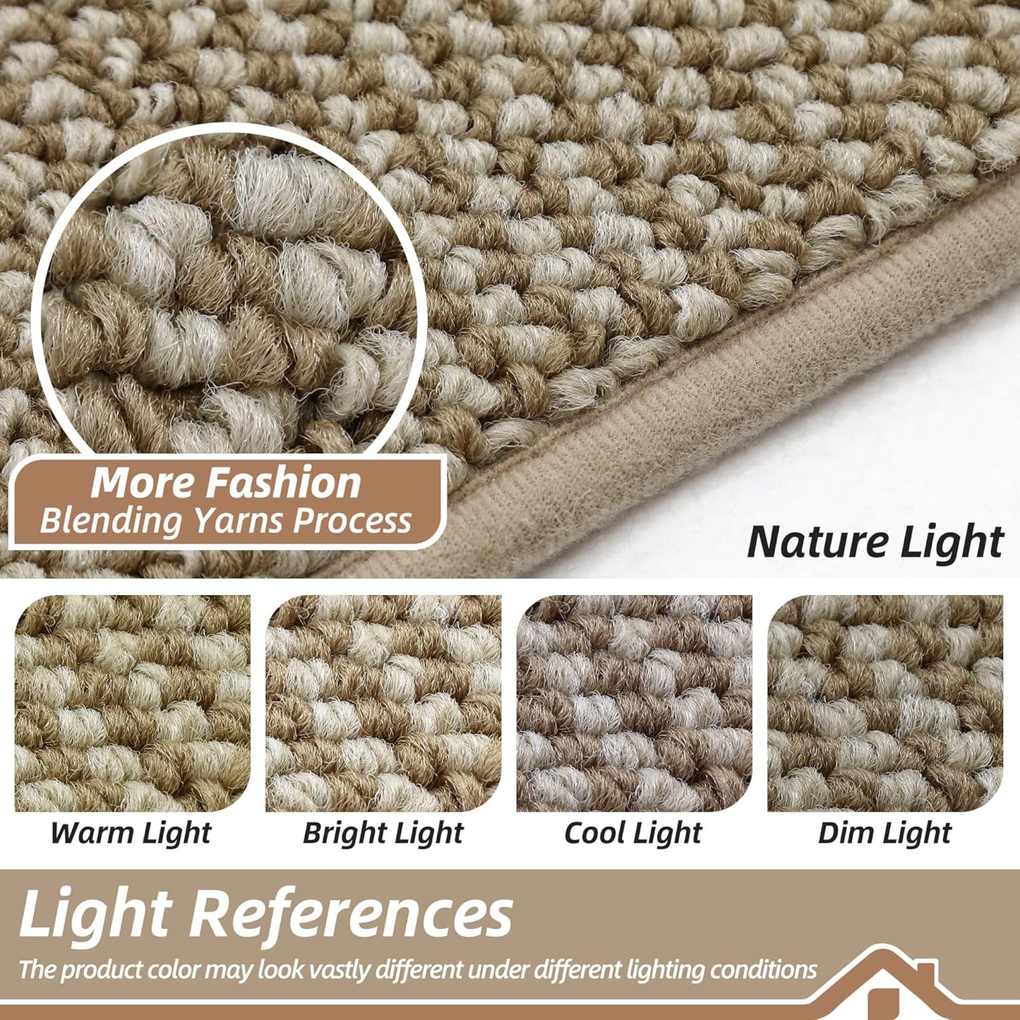 BEQHAUSE Dirt Trapper Door Mat - Non-Slip, Washable, Absorbent | 36" x 60" Light Beige Entrance Mat