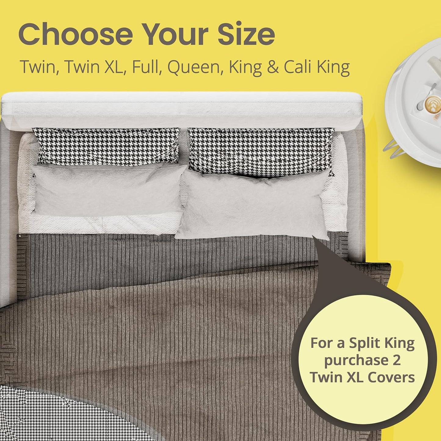 18" SafeRest Waterproof Mattress Protector Full Size Absorbent Breathable Soft Fitted Bed Cover with Deep Stretchable
