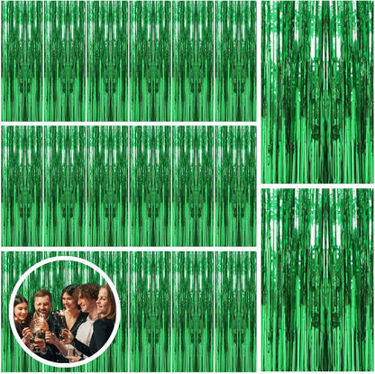 Skiennix 20 Pack Green Streamers - Jungle Party Decorations & Photo Booth Backdrop