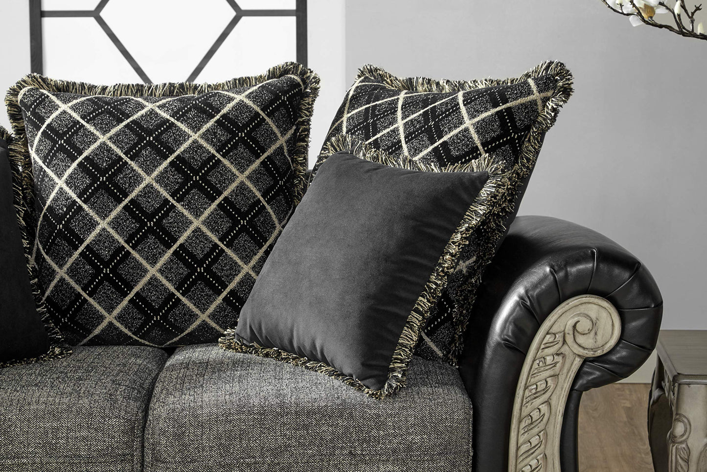 Roundhill Furniture San Marino Love Seats, Ebony