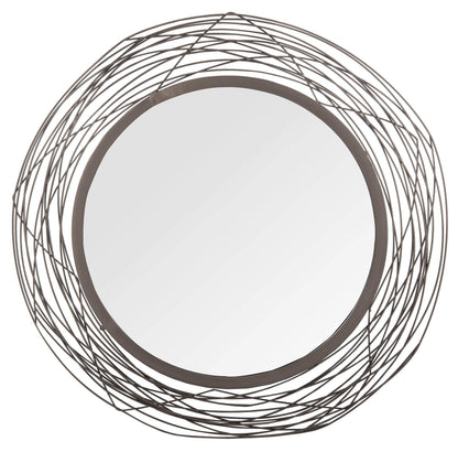 SAFAVIEH Home Nixie Black Round 29-inch Decorative Accent Mirror