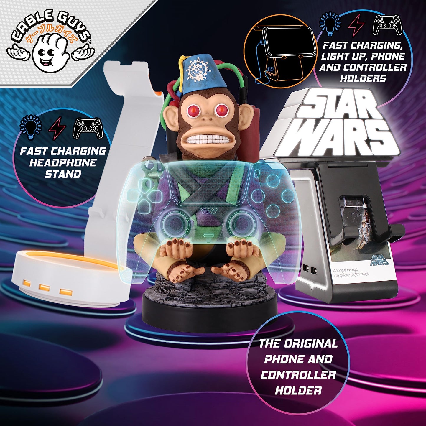Cable Guys - Call of Duty Monkey Bomb Gaming Accessories & Phone Holder for Most Controller (Xbox, Play Station, Nintendo Switch)