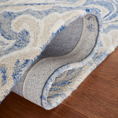 SAFAVIEH Micro-Loop Collection 10' x 14' BlueIvory MLP532M Handmade Premium Wool Living Room Dining Bedroom Area Rug