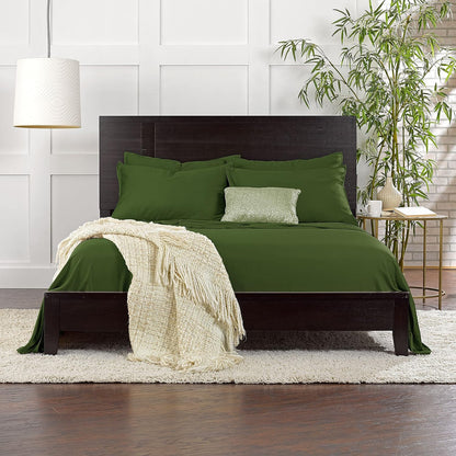 Pure Bamboo King Sheets - Luxuriously Soft & Cooling 100% Organic Viscose Bed Sheet Set | King Size, Pesto Color