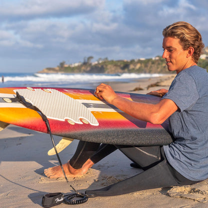 Fender x Wavestorm Collaboration 8ft Surfboard | Graphic top Deck with high Density Slick Bottom | for Kids and Adults | Foam Construction with Accessories | Leg Leash and Fin Set Included