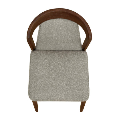 Christopher Knight Home Falei Boucle Upholstered Dining Chair Set of 2, Curved Backrest Kitchen Side Chair, Wooden Armless Dining Room Chair, Extra Seat for Living Room, Walnut+Light Brown