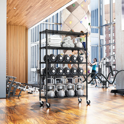 IZEUK Heavy Duty Garage Shelving, 5 Tier Wide Metal Storage Shelf Rack, Adjustable Utility Organizer for Basement, Garage, Black, 23.6" D x 53.1" W x 73.6" H