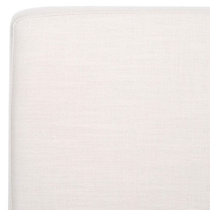 SAFAVIEH Home Collection Oliviadella Modern Bone Linen/Walnut Solid Wood Accent Chair