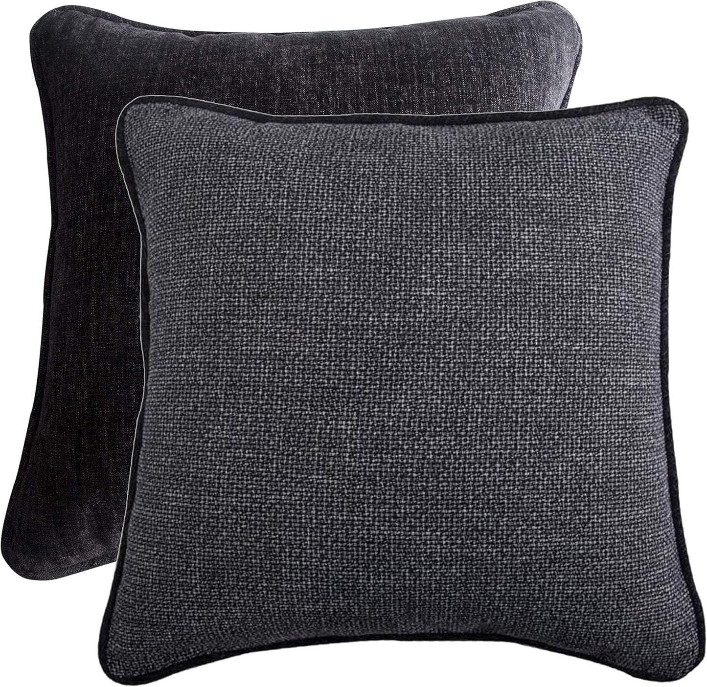HiEnd Accents Hamilton Gray Chenille Euro Sham Pillow Case - 27x27 inch, Rustic Cabin Lodge Bedding