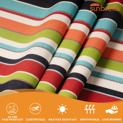 Lazy Daze Hammocks 12 FT Sunbrella Fabric Quilted Hammock Double Sunbrella Quilted Hammock with Spreader Bars & Pillow, All Weather and Fade Resistant for Outdoor, 450 lbs Capacity, Carousel Confetti