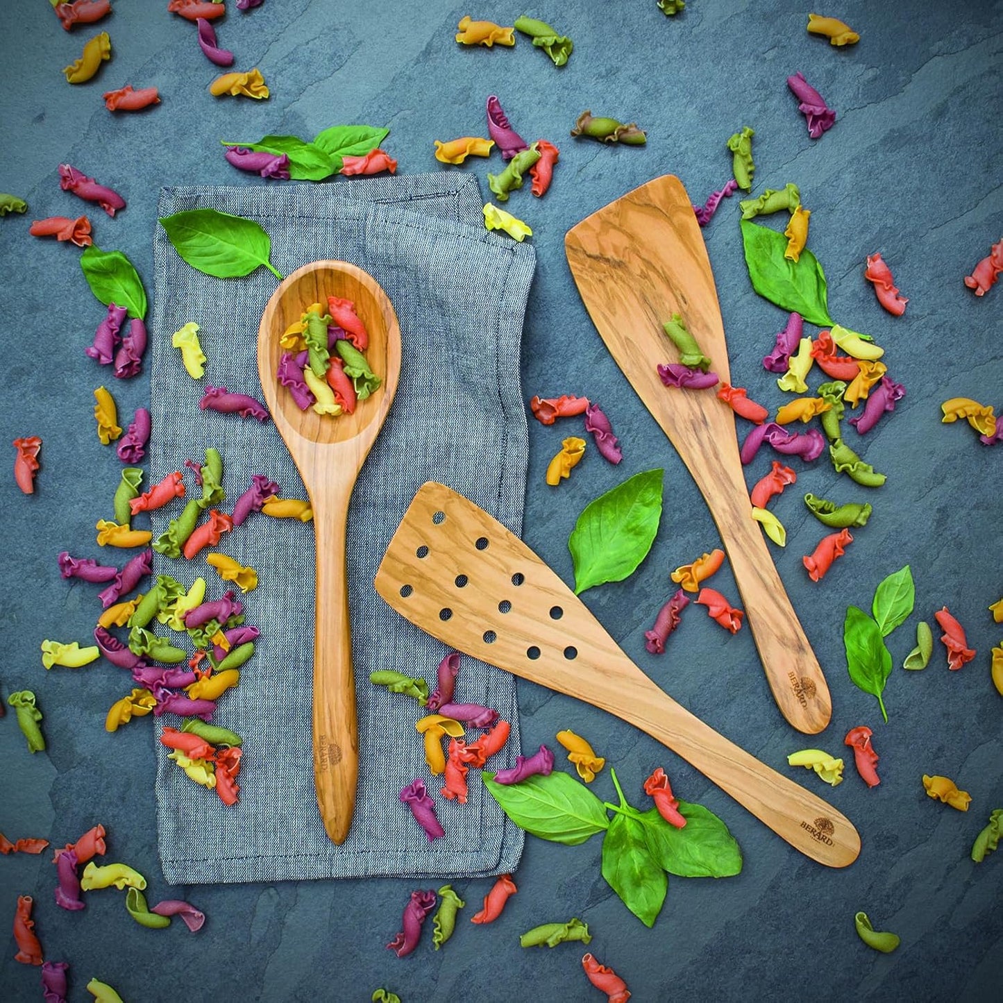 Handcrafted Curved Spatula, Brown by Berard 66475 French Olive-Wood