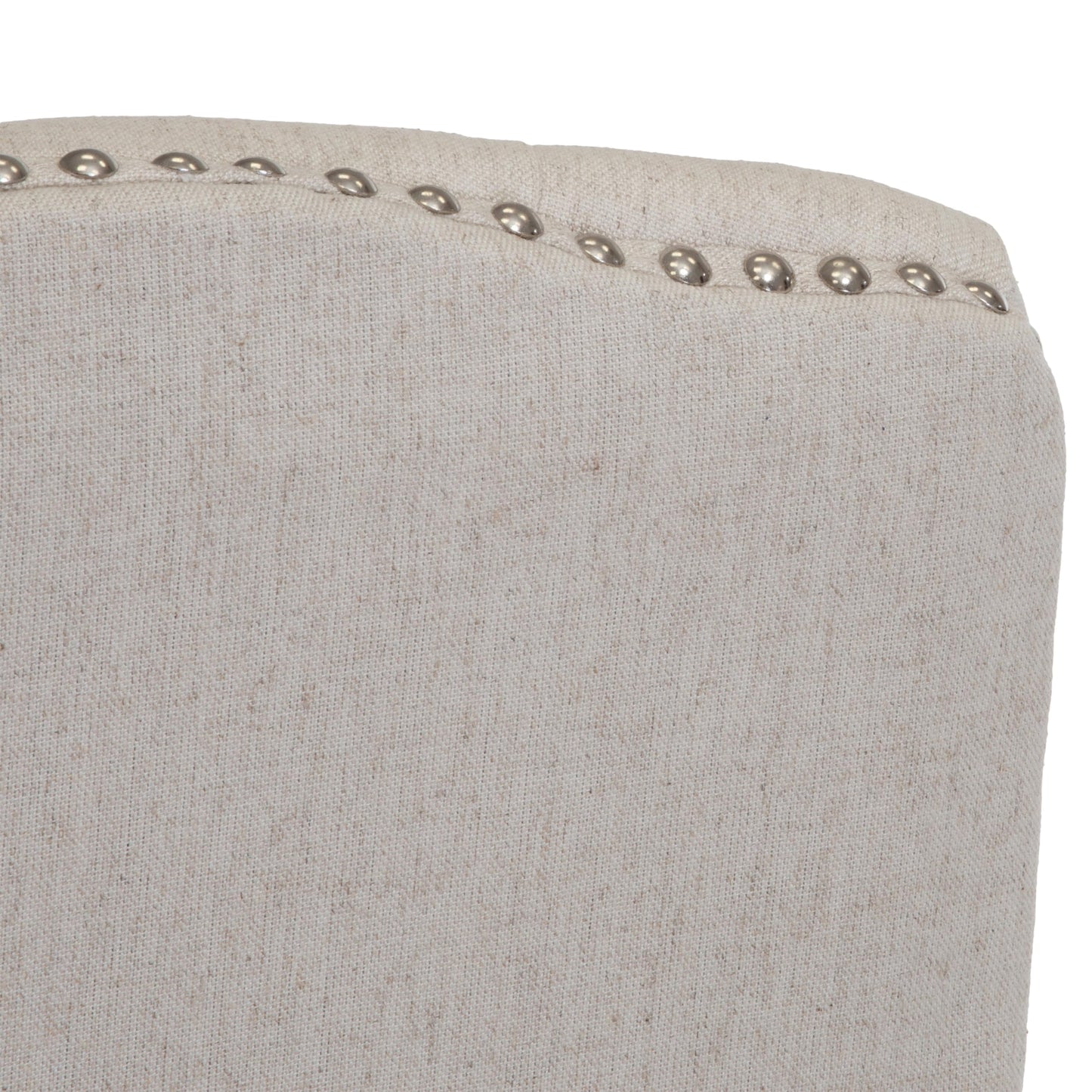 Christopher Knight Home Jolie Tufted Fabric Weathered Hardwood Dining Chairs, 2-Pcs Set, Beige