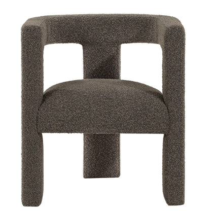 Coaster Home Furnishings - Petra - Boucle Upholstered Accent Chair Curved Arms and Cushioned Seat - Contemporary Style - Living Room - Chocolate Brown - 902880
