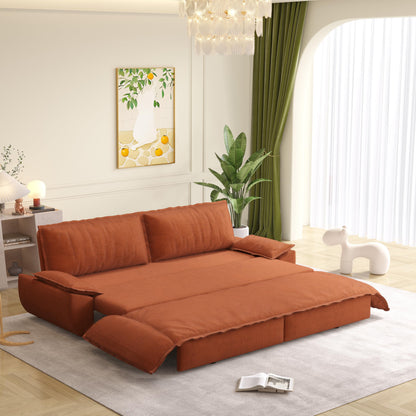 73.2" Oversized Convertible Loveseat Sleeper Sofa Bed for Living Room Queen Size Pull Out Sofabed, 3 in 1 Cloud Upholstered Pullout Lounge Sofa Couch with Pillow-top Armrest