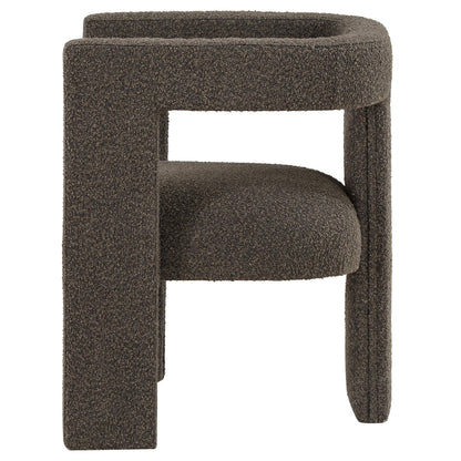 Coaster Home Furnishings - Petra - Boucle Upholstered Accent Chair Curved Arms and Cushioned Seat - Contemporary Style - Living Room - Chocolate Brown - 902880