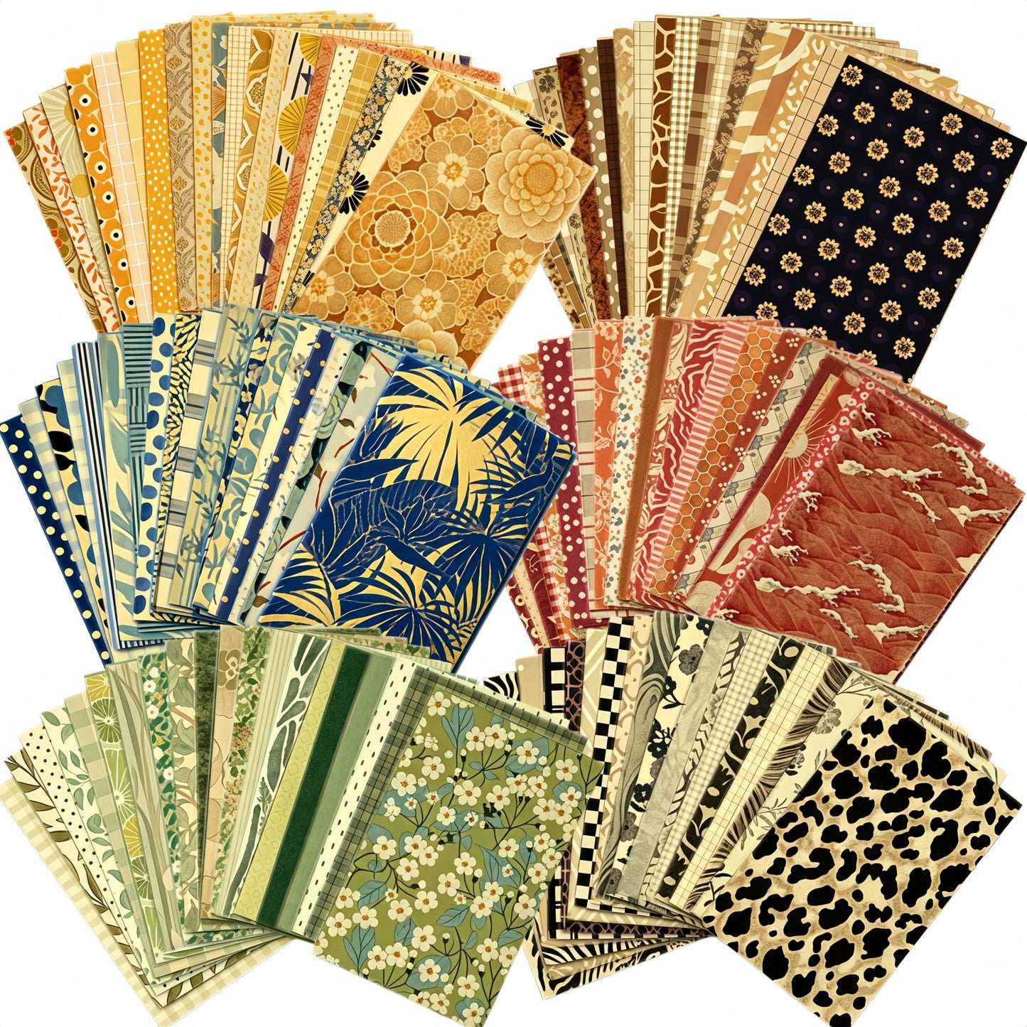 Weeck 360Pcs Flower Vintage Scrapbook Paper Set, Antique Single Side Printed Journaling Scrapbooking Supplies Craft Decoupage Papers Kit for DIY Card Making, Photo Album, Junk Journals Collage