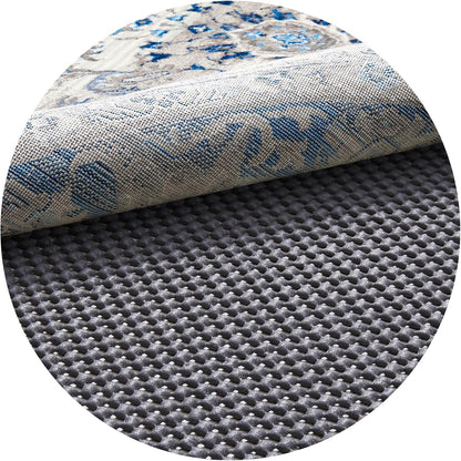 Veken Non-Slip Rug Pad Gripper - 4 Ft Thick Dark Grey Circle Mat for Hardwood & Tile Floors