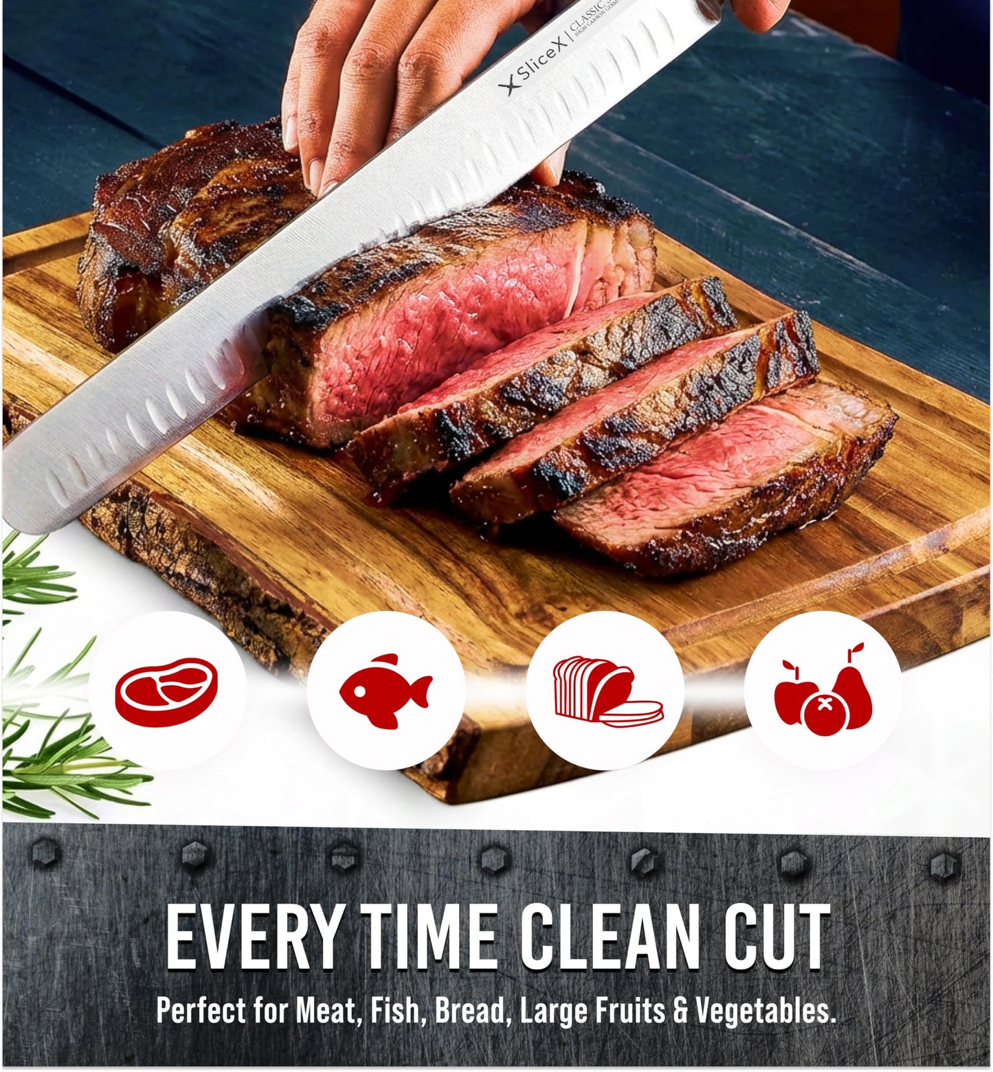 Bright Hobby Brisket Slicing Knife – 12" Brisket Knife, BBQ, Grilling Gifts For Men – Razor Sharp German Steel, Full Tang, Ergonomic Handle