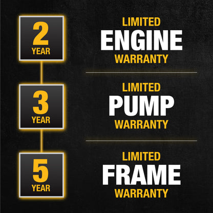 DeWalt DXPW3400PRNB-S PressuReady 3400 PSI Gas Pressure Washer with Quick Start Technology, 2.5 GPM Axial Cam Pump, 208cc Engine, Cold Water, Includes 25-Ft Hose, Nozzles, Spray Gun & Wand, 49-State