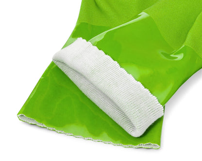 Kitchen-Star Ultimate Rubber Household PVC Gloves with Comfortable Cotton Lining, Anti-Slip surface, Kitchen Dishwashing, Extra Thickness, Kitchen Cleaning, Working, Painting, Pet Care (Medium, Green)