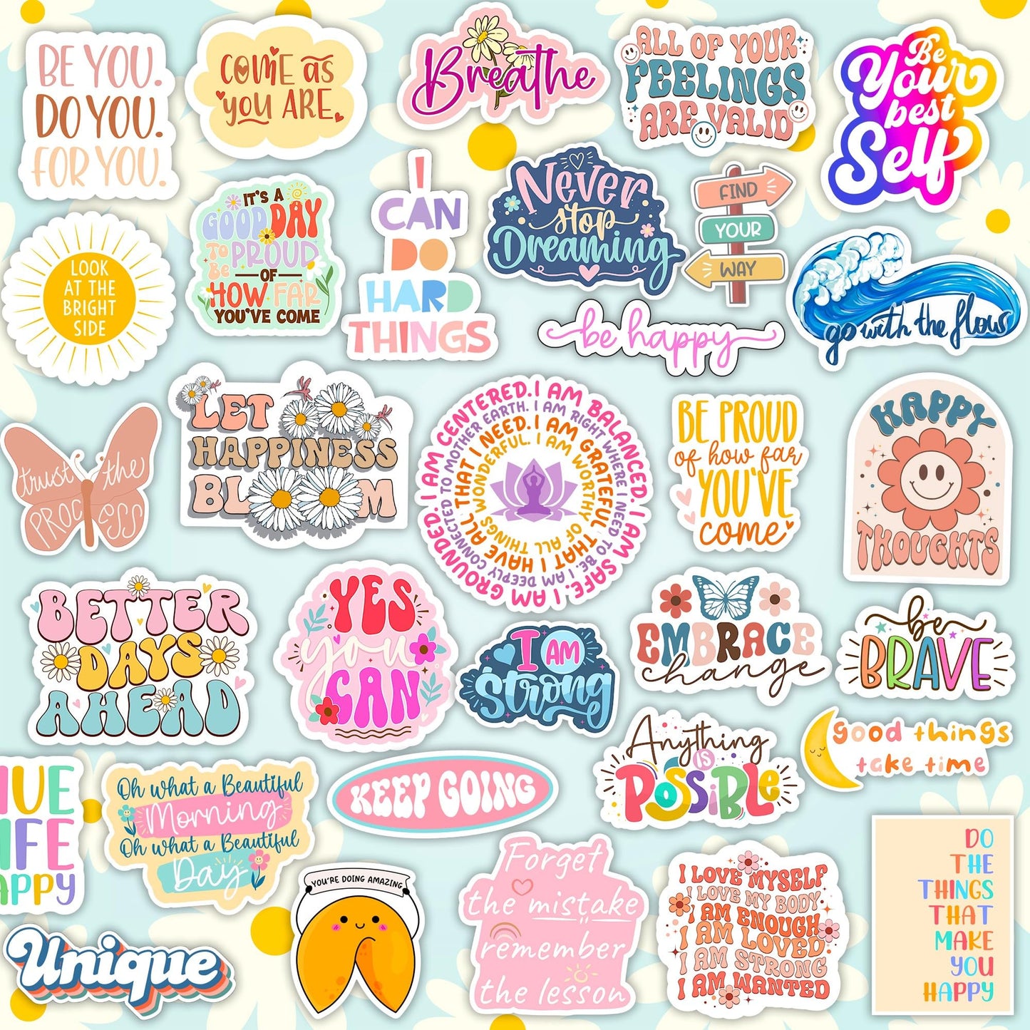 You've Got This by Sticker Pack Puraesla - 300 Positive Affirmation Stickers, Emotional Boost Glitter Motivational Sticker Pack, Encouraging Quotes for Laptop, Water Bottles, Vision Board, Self Love