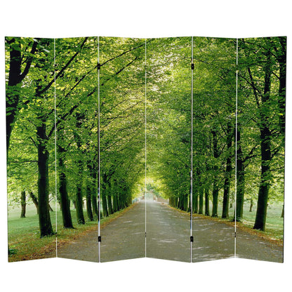 Red Lantern Double Sided Path of Life Canvas Folding Screen, 6 Foot - 6 Panel
