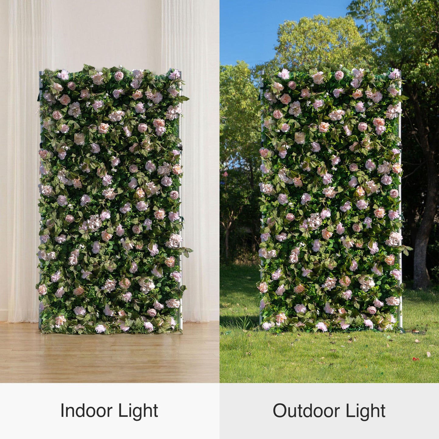 Artificial Luxury‌ Flower Wall Panels, Gorgeous 3D Silk Floral Backdrop for Wedding, Baby Show, Party and Home Decor, Quick Assembly/Storage, Both Eco ＆ Pet Friendly