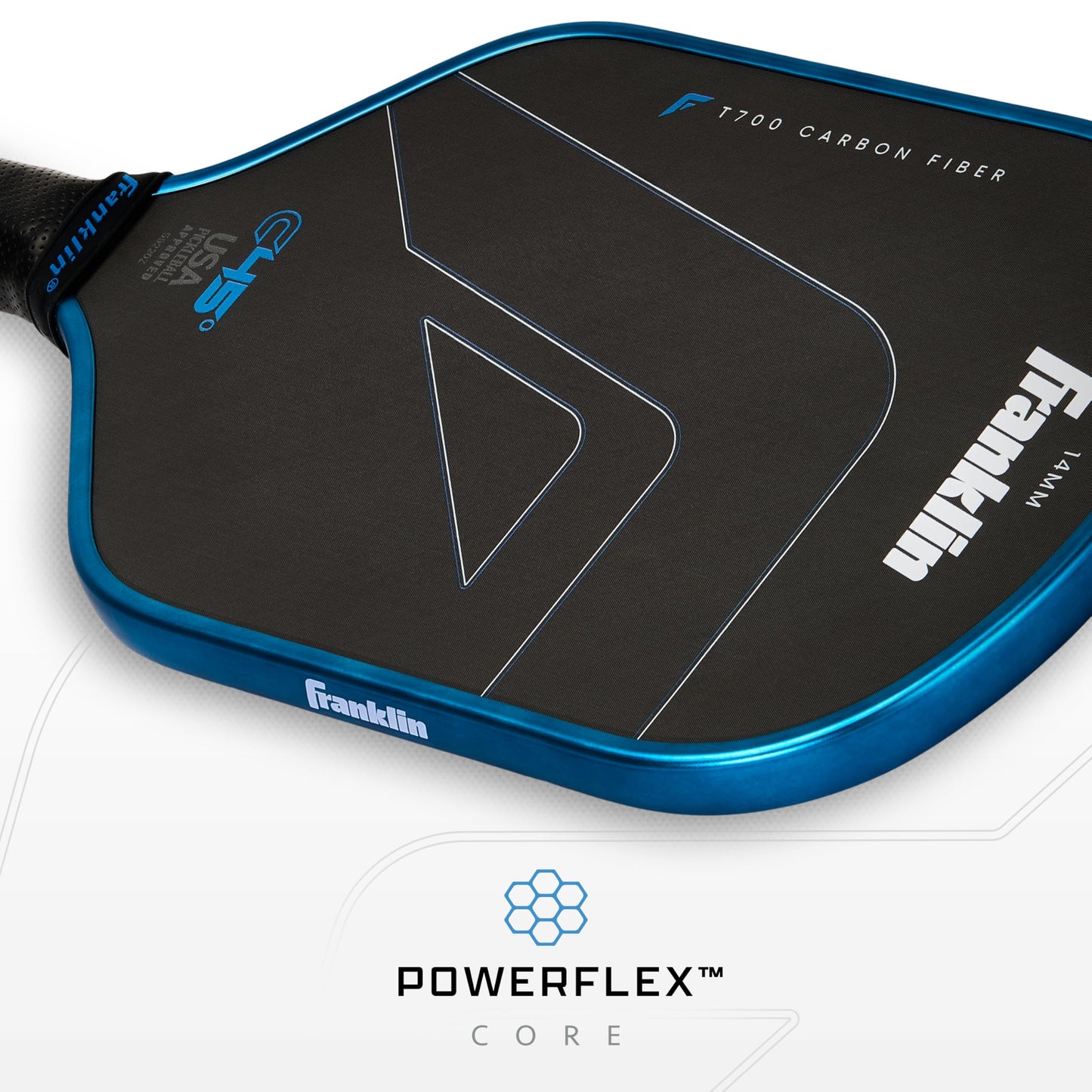 Franklin Sports PRO Pickleball Paddles – C45 Carbon Fiber Series - Official USAP + UPA Approved – Pro Player Design, Hybrid 14MM Blue