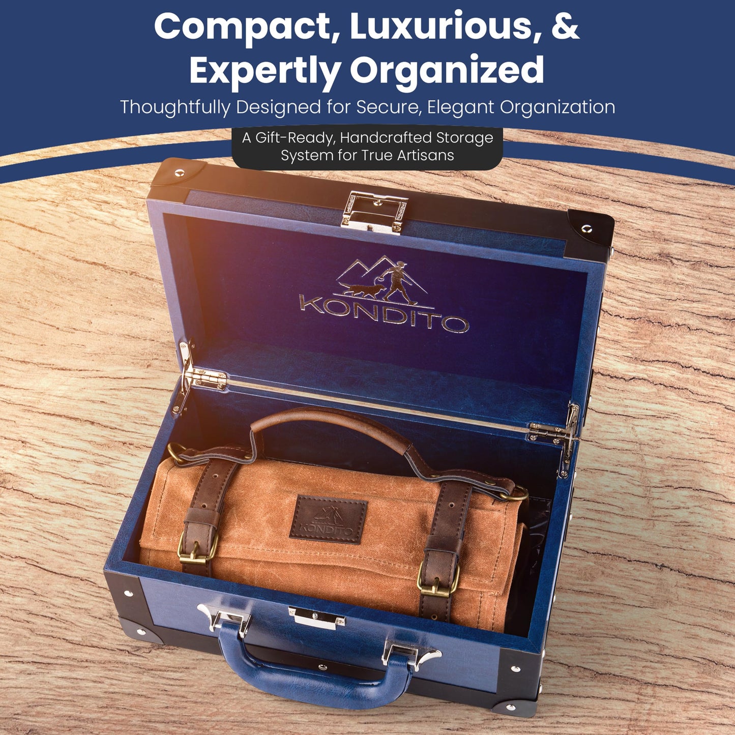 KONDITO Complete Wood Carving Kit – Premium Carving Knives Set with 7Cr17 Steel Blades, Safety Gloves, Honing Strop, Roll Bag & Gift Storage Case – Woodworking Tool Set for Adults & Beginners