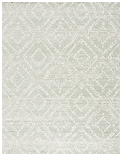 SAFAVIEH Adirondack Collection Area Rug - 10' x 14', Ivory & Green, Modern Diamond Distressed Design, Ideal for High Traffic Areas in Living Room, Bedroom, Dining (ADR131Y-10)