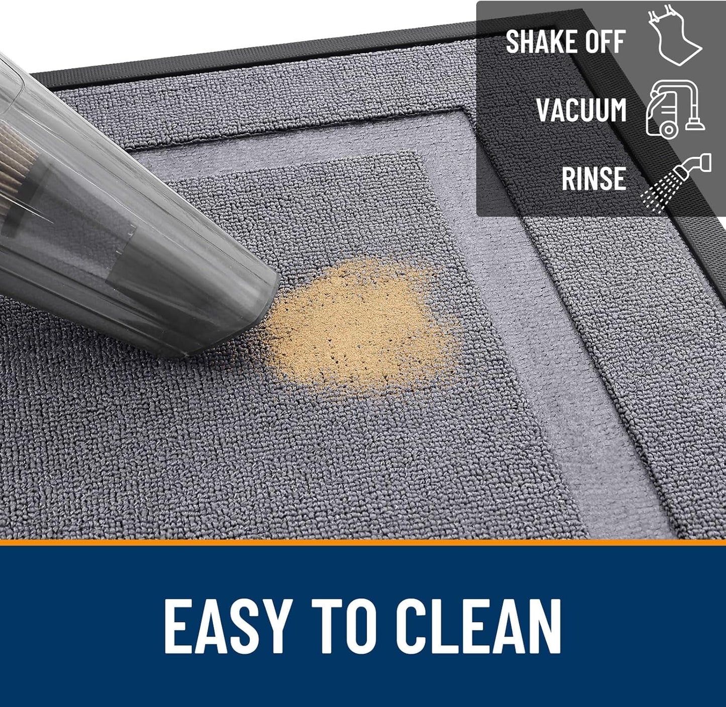 OLANLY Waterproof Front Door Mat | All-Season Indoor Outdoor Doormat, Easy Clean, 33x21, Classic Gray