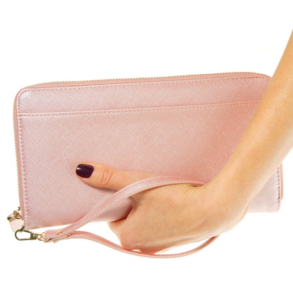 Travel Document Organizer - RFID Passport Wallet Case Family Holder Id Wristlet