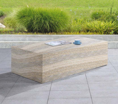 Meridian Furniture Piazza Travertine Finish Concrete Indoor/Outdoor Coffee Table