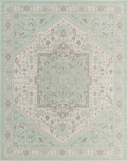 Unique Loom Whitney Collection Area Rug - Milano (10'x 14' Rectangle, Mint/ Ivory)