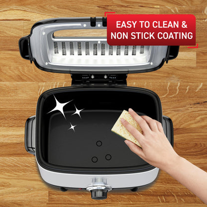 T-fal 3.5L Stainless Steel Deep Fryer with Basket for Home Use, 1700W, Deep Fryer with Oil Filtration, Temp Control, Digital Timer