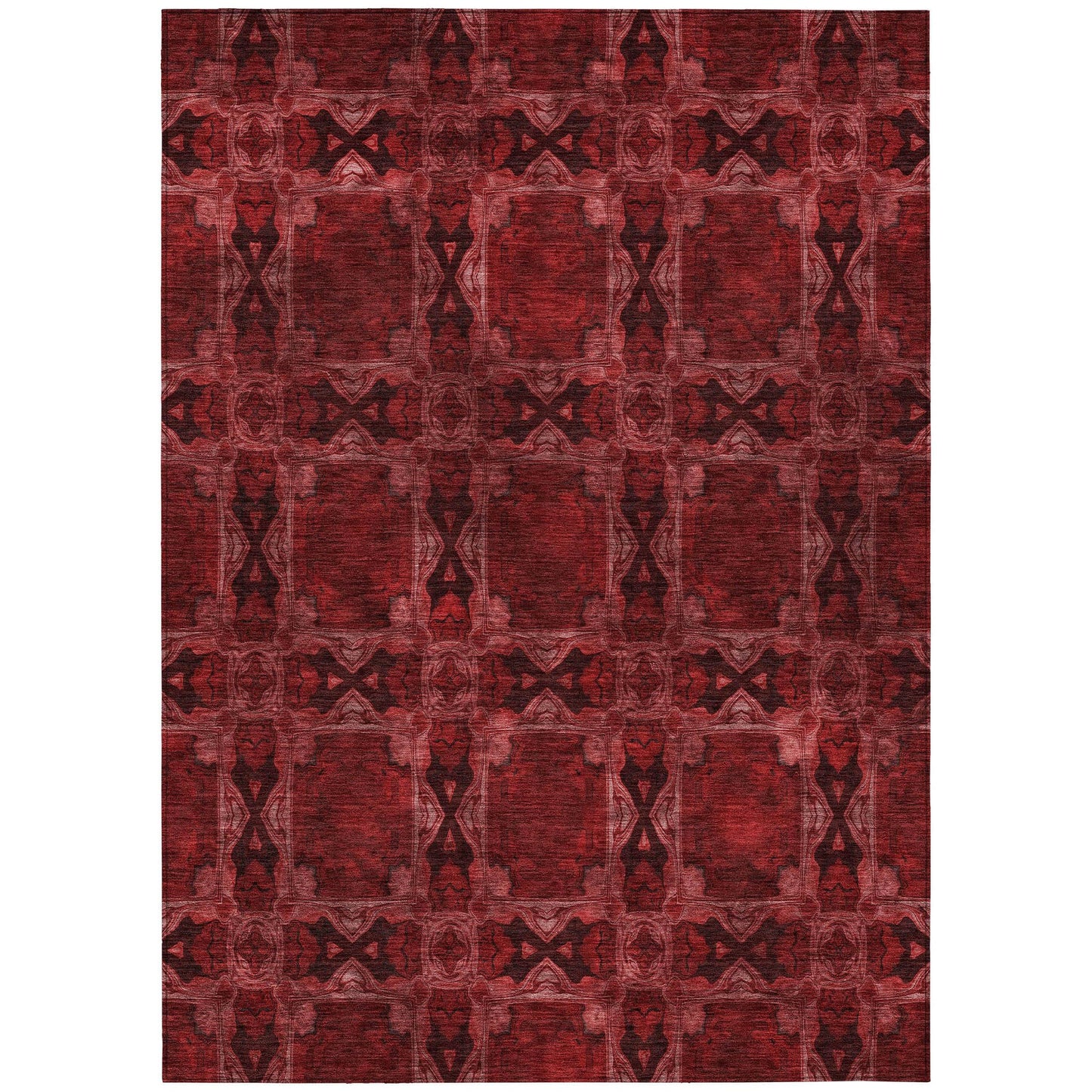 Addison Rugs Chantille ACN564 Red 9' x 12 Indoor Outdoor Area Rug, Stain Resistant, Machine Washable, Non Shedding, Bedroom, Living Room, Dining Room, Kitchen Rug
