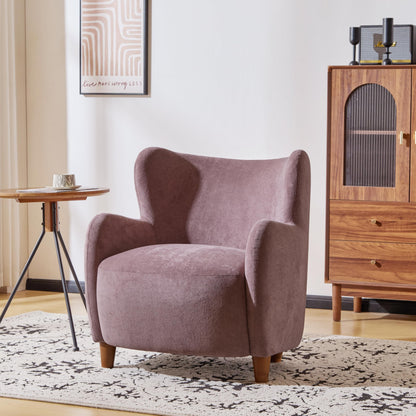 Christopher Knight Home Auden Wingback Accent Chair, Fabric Club Chair, Velvet Upholstered Armchair,Curved Backrest Single Sofa,Soft Cushion Seating, Reading Lounge Chair for Living Room, Dusty Orchid