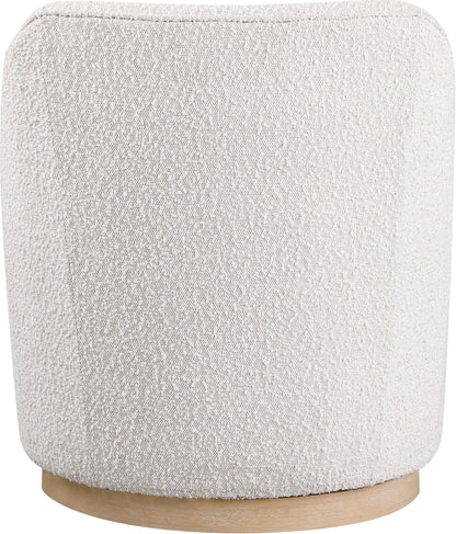 Meridian Furniture Clarita Cream Boucle Fabric Swivel Accent Chair