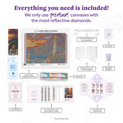 DIAMOND ART CLUB Apex of Fate Diamond Painting Kit, Fun DIY Crafts for Adults, Square Diamond Art Canvas by Chuck Pinson, 15.8" x 12.1" (40.1 cm x 30.6 cm)