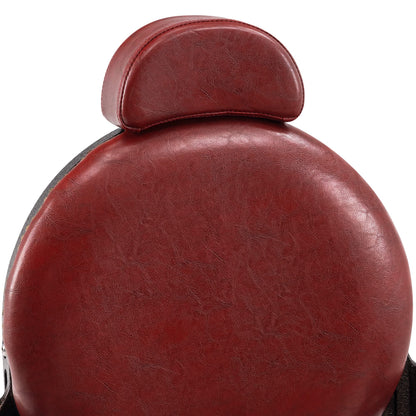 BarberPub Heavy Duty Metal Vintage Barber Chair All Purpose Hydraulic Recline Salon Beauty Spa Chair Styling Equipment 9201 (Red)