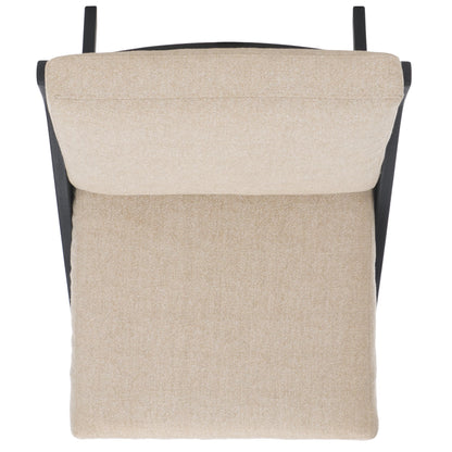 SAFAVIEH Couture Collection Nicki Scandinavian Sand/Black Boucle Solid Wood Accent Chair