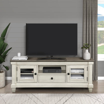 Lexicon Saratoga TV Stand, Rosy Brown/Antique White