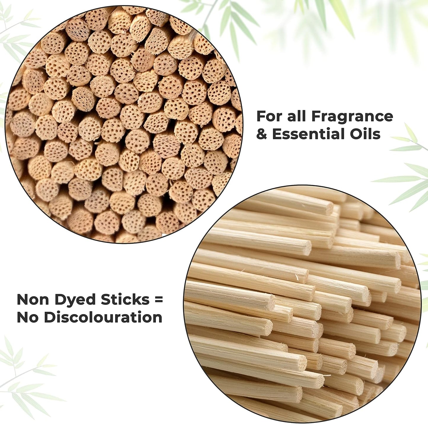 100 Pcs Natural Rattan Reed Diffuser Sticks 7 Inch Aroma Refill Wood Sticks for Spa, Fragrance, Aromatherapy