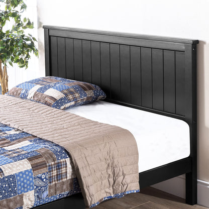 Zinus Santiago Wood Platform Bed Frame, Wood Slat Support, No Box Spring Needed, Easy Assembly, King, Black
