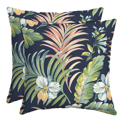 Arden Outdoor Toss Pillow, 2 Pack, 16 x 16, Rain-Proof, Fade Resistant Pistachio Botanical