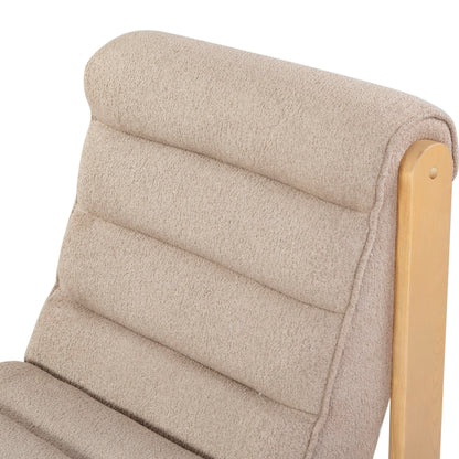 SAFAVIEH Couture Collection Trixie Light Brown Boucle/Natural Channel Tufted Accent Chair (Fully Assembled)