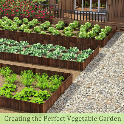 Wood Garden Edging Border, No Dig Landscape Edging, Decorative Flower Bed Border, 11.8" H x 48" L (1 Pack)